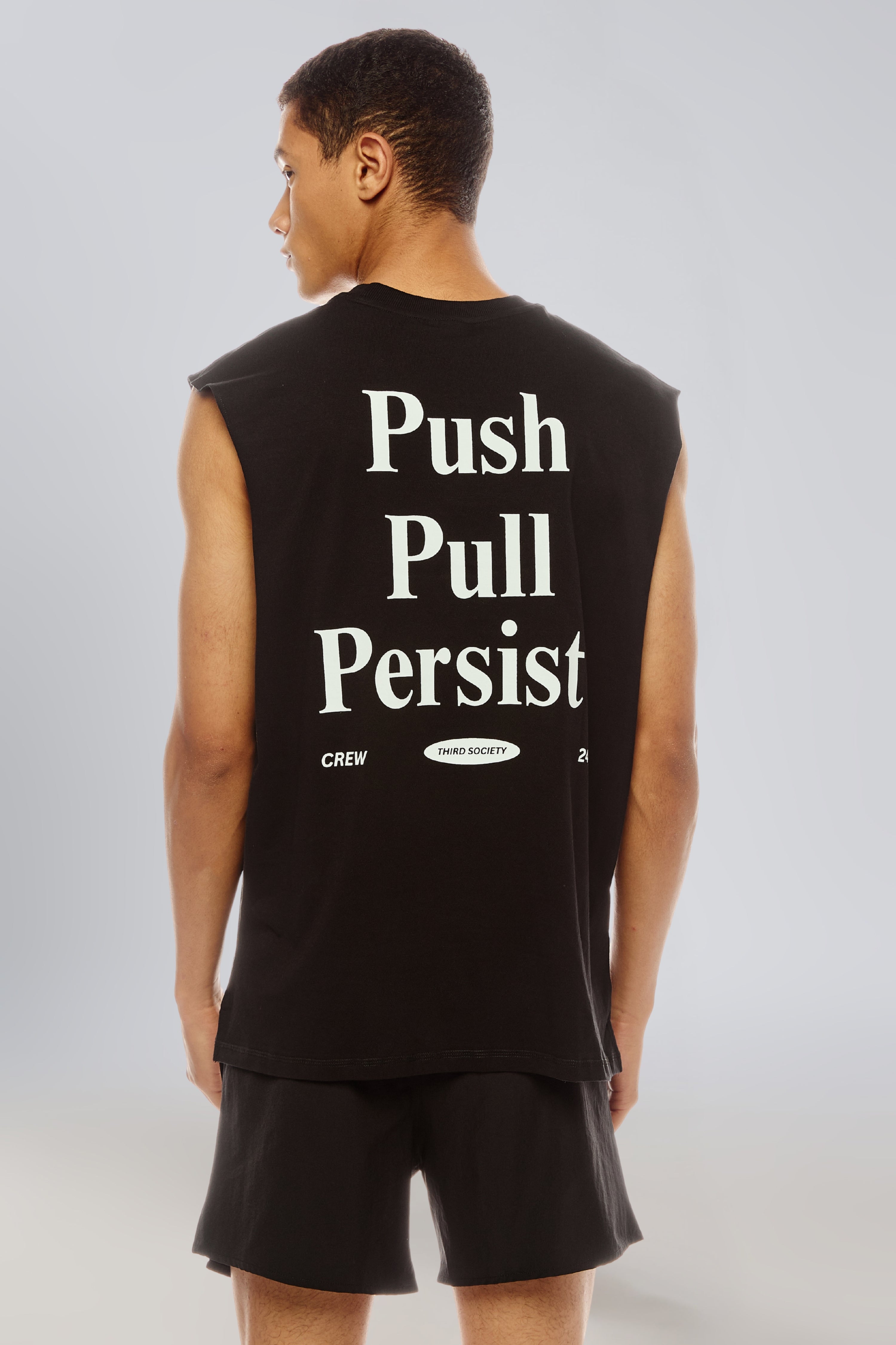 Push Pull Persist | Black Tank Top Mens