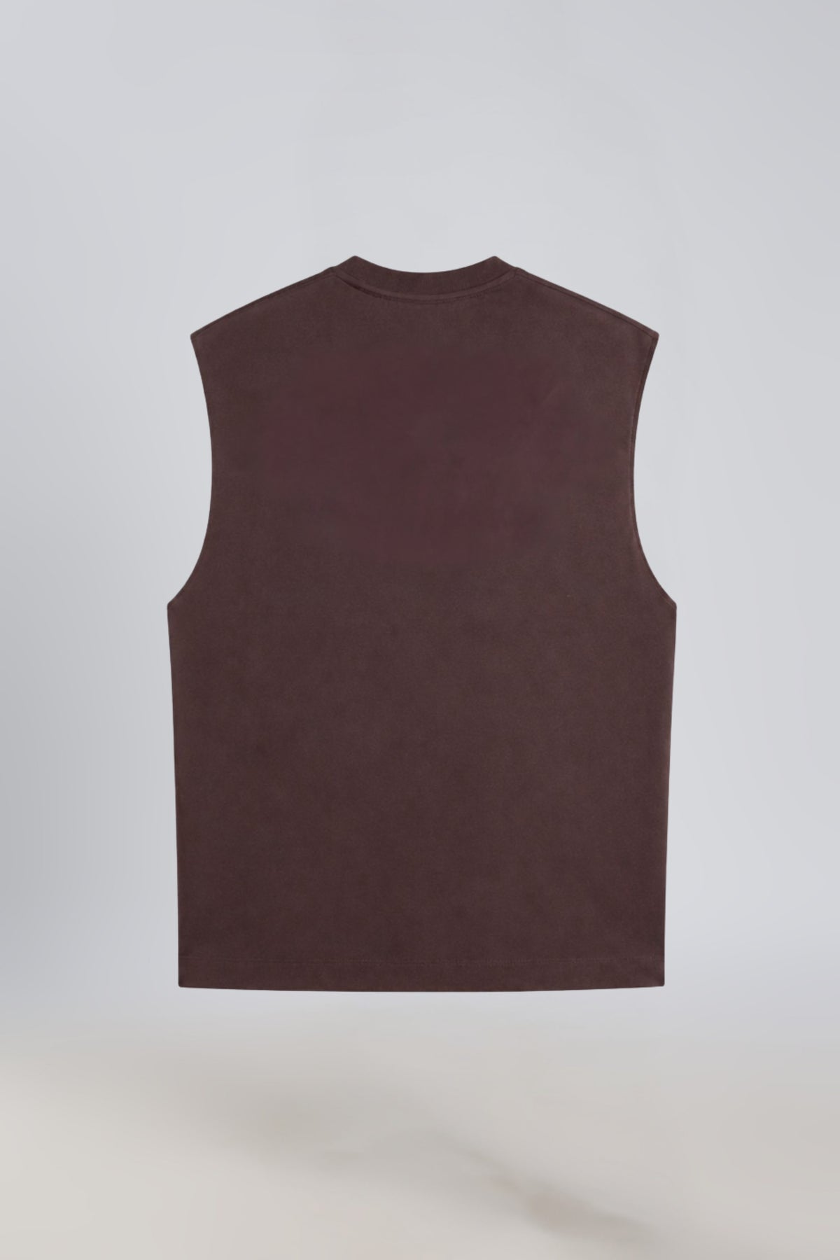 Back view of the Burnt Umber sleeveless tank top