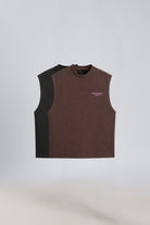 Two-pack of sleeveless tank tops in Burnt Umber and Carbon Wash