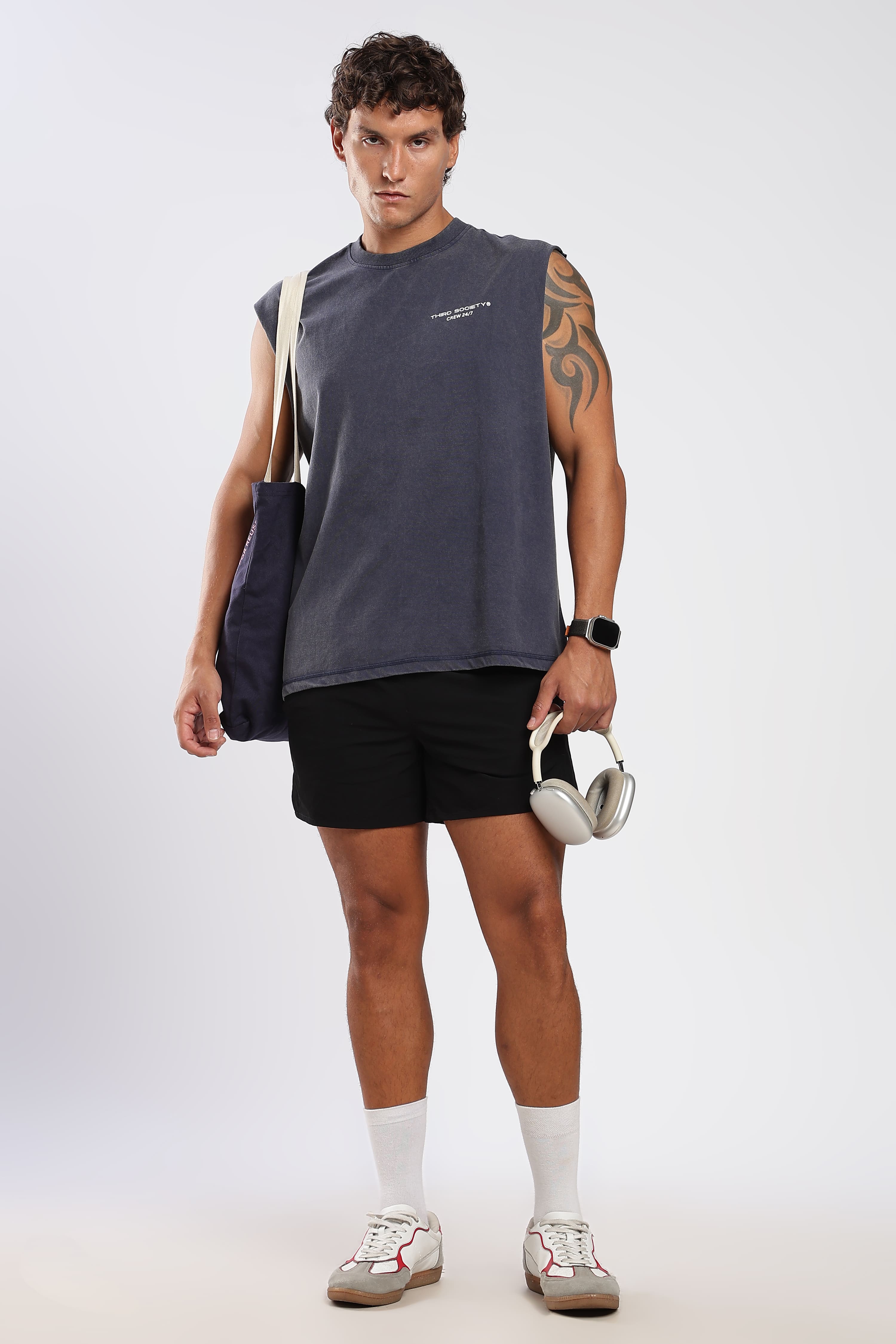Iron Slate tank top for men with Third Society chest logo
