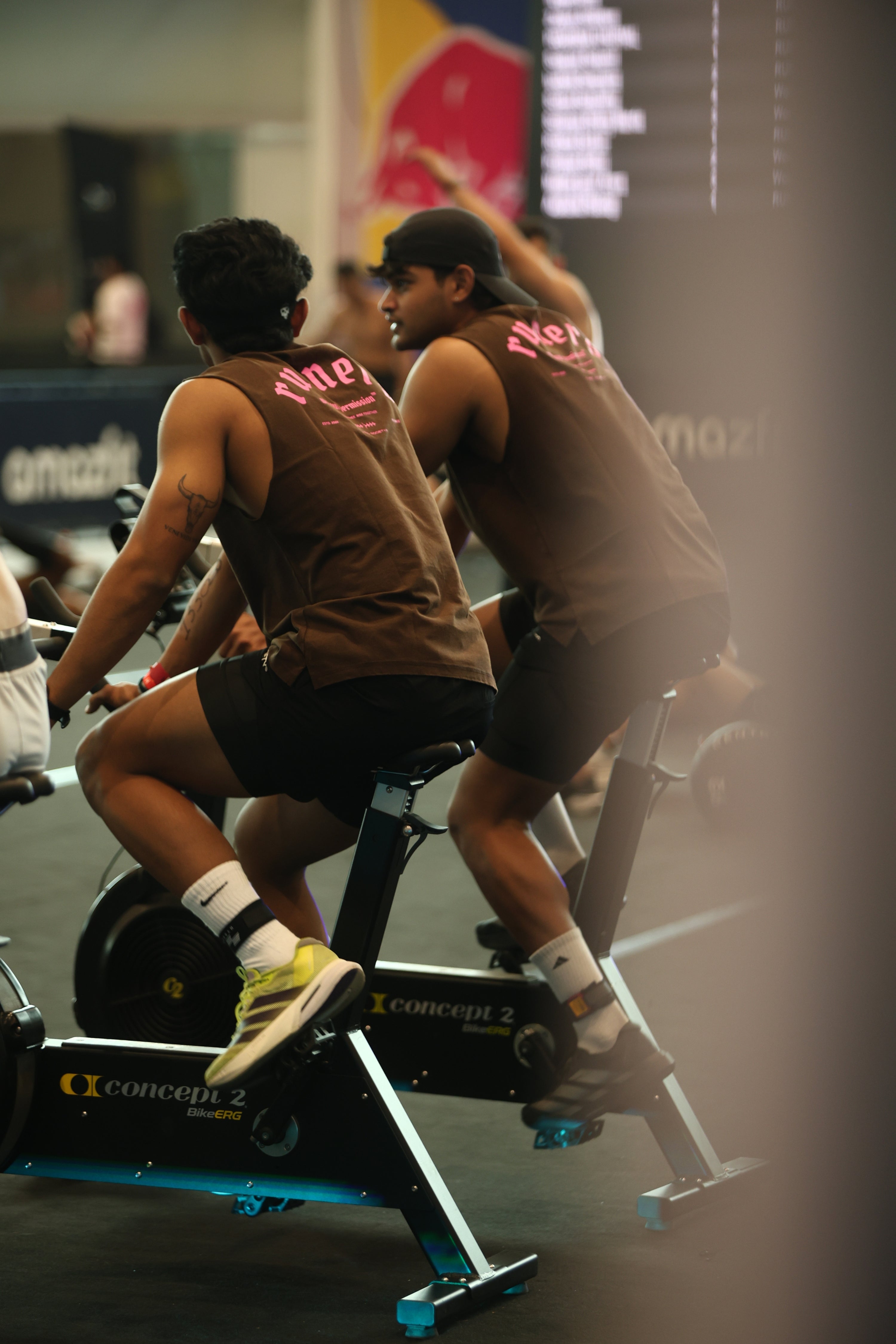 Burnt Umber Pink cotton tank top worn during a workout