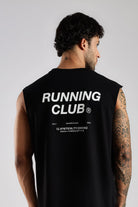 Black men's running tank top, front view