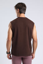 Back view of the Burnt Umber Wash oversized tank showing its plain back